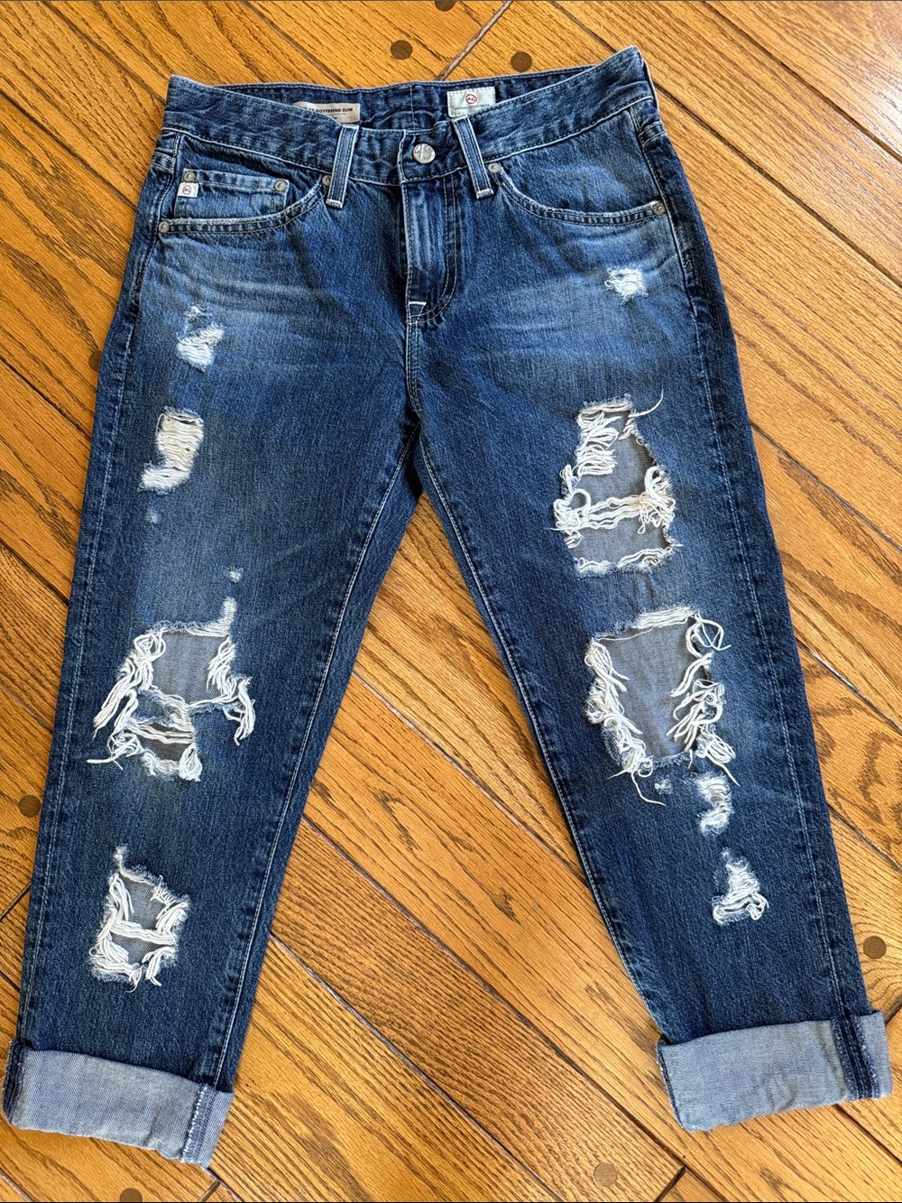 AG Dark Blue Distressed Women’s Jeans